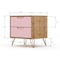 Manhattan Comfort Rockefeller Dresser and Nightstand Set, Nature and Rose Pink 104GMC6 - alternate 4